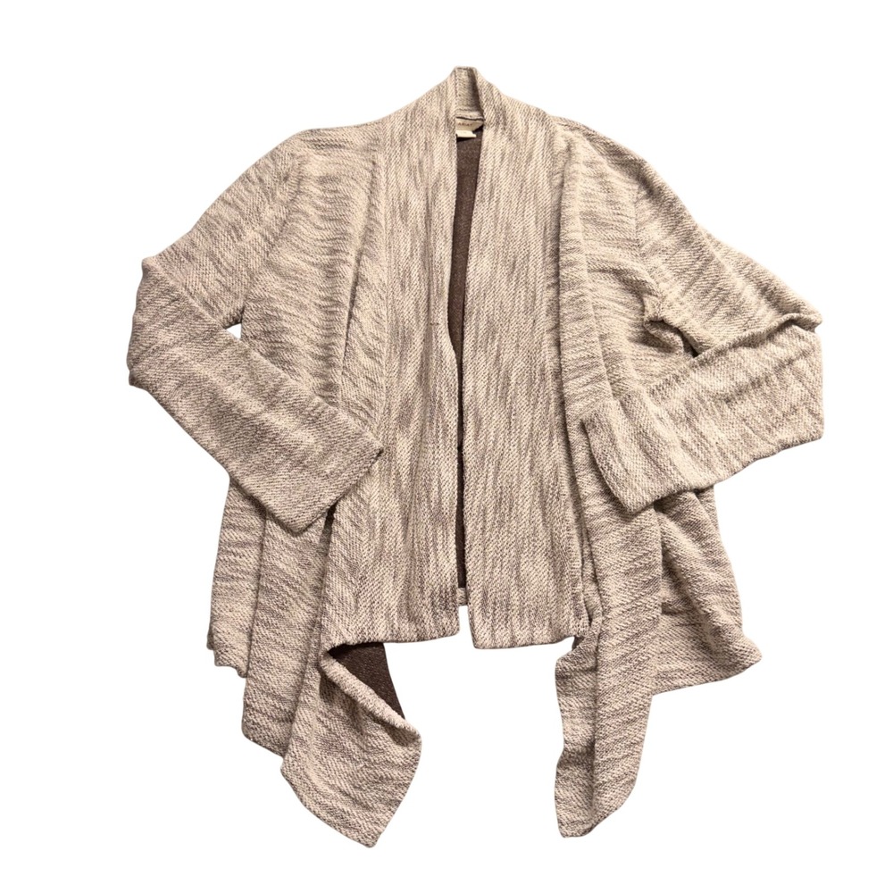 Ariat Womens Brown White Space Dye Waterfall Open Front Cardigan Size L